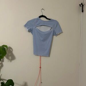 Miaou Blue Striped Top